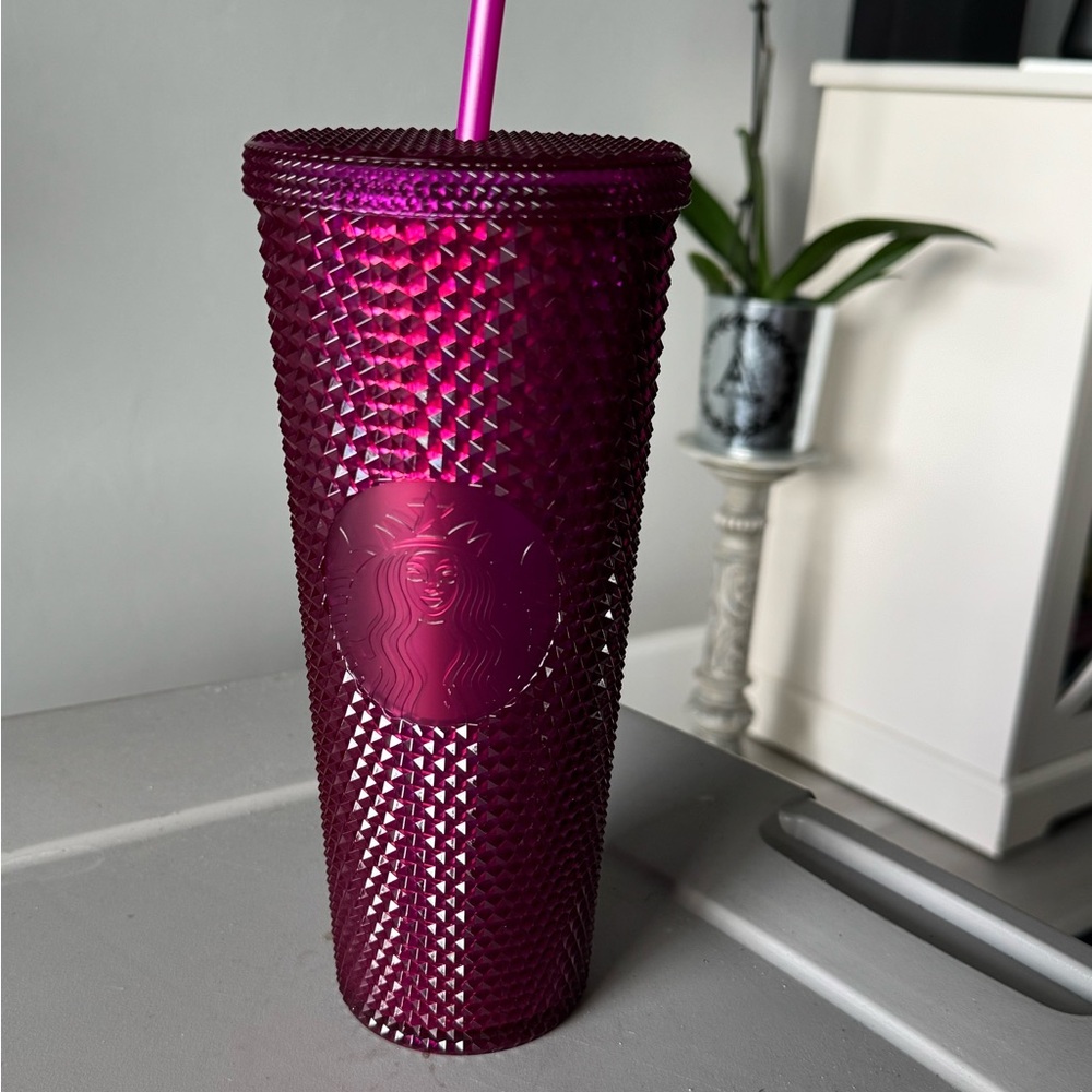 NWT Starbucks Plum Studded Tumbler with Straw